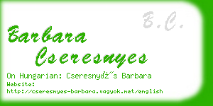 barbara cseresnyes business card